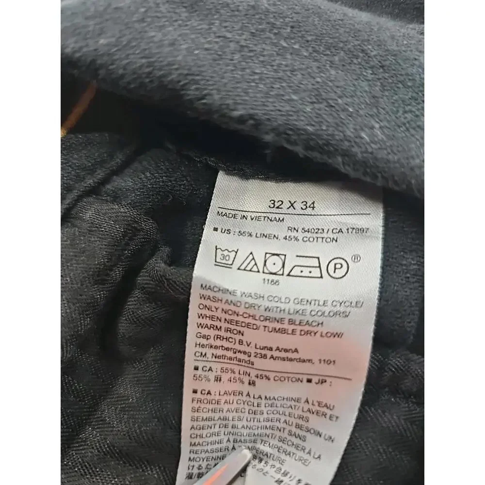 Banana‎ Republic Athletic Pants 32 x 34 Black Linen-Blend Pants NWT